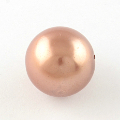 Dark Salmon Round ABS Plastic Imitation Pearl Beads, Dark Salmon, 20mm, Hole: 2mm, about 120pcs/500g