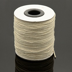 Light Yellow Round Cotton Twist Threads Cords, Macrame Cord, Light Yellow, 1mm, about 100yards/roll(300 feet/roll), 6rolls/bag