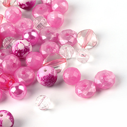 Orchid Acrylic Beads, Mixed Shapes, Orchid, 5.5~28x6~20x3~11mm, Hole: 1~5mm