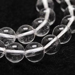 Clear Natural Quartz Crystal Beads Strands, Rock Crystal Beads, Round, Grade A, Clear, 12mm, Hole: 1.2mm, about 31pcs/strand, 14.9 inch~15.1 inch