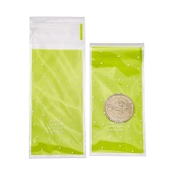 Lime Green Rectangle Plastic Cellophane Bags, for Lipstick Packaging, Polka Dot Pattern, Lime Green, 13x5cm, Unilateral Thickness: 0.035mm, Inner Measure: 10x5cm, about 96~100pcs/bag