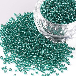 Medium Sea Green 12/0 Grade A Round Glass Seed Beads, Silver Lined, Medium Sea Green, 12/0, 2x1.5mm, Hole: 0.3mm, about 30000pcs/bag