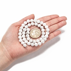 Howlite Natural Howlite Beads Strands, Frosted, Round, 8mm, Hole: 1mm, about 48pcs/strand, 15.1 inch