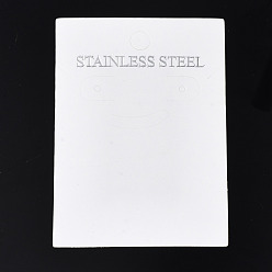 Белый Картонные вкладыши, прямоугольник с надписью из нержавеющей стали, белые, 8.4x6x0.04 см