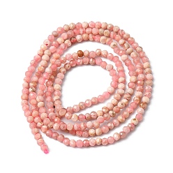 Rhodonite Natural Rhodonite Bead Strands, Faceted Round, 2mm, Hole: 0.8mm, about 190pcs/strand, 16 inch