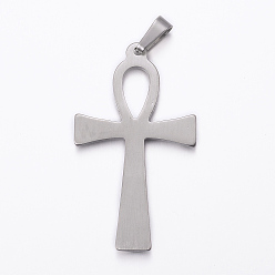 Mixed Color 304 Stainless Steel Pendants, Ankh Cross, Mixed Color, 44.5x25.5x3mm, Hole: 8x4mm