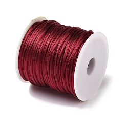 Brown Nylon Thread, Rattail Satin Cord, Brown, 1.5mm, about 49.21 yards(45m)/roll