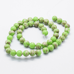 Imperial Jasper Imperial Jasper Beads Strands, Dyed, Round, 8mm, Hole: 1mm, about 49pcs/strand, 15.7 inch.