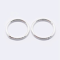 Серебро 925 круглые кольца из серебра, паяные кольца, Замкнутые кольца для прыжков, серебряные, 18 датчик, 8x1 мм, внутренний диаметр: 6 мм, Около 50 шт / 10 г