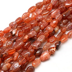 Orange Red Nuggets Synthetical Crackle Agate Beads Strands, Dyed & Heated, Orange Red, 8~16x8~12x6~10mm, Hole: 1mm, about 30~40pcs/strand, 15~16 inch