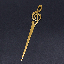 Golden Stainless Steel Sealing Wax Mixing Stirrers, Musical Note, Golden, 100x16mm