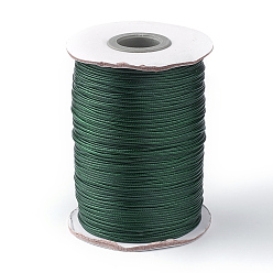Dark Green Korean Waxed Polyester Cord, Dark Green, 1mm, about 85yards/roll