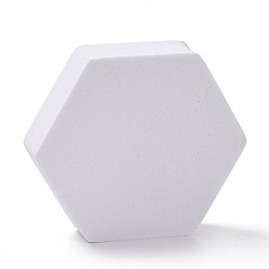 White EVA Foam Photography Props, 3D Geometric Shooting Backgrounds, Jewelry Display Base, Hexagon, White, 79x89x20mm