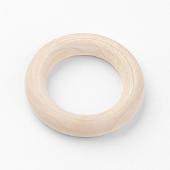 PapayaWhip Unfinished Wood Linking Rings, Natural Macrame Wooden Rings, Ring, PapayaWhip, 55~56x10mm, Hole: 35mm