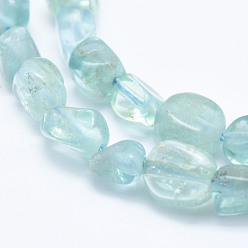 Bleu Perles naturelles apatite brins, nuggets, bleu, 5~11x5~7mm, Trou: 1mm, 15.3 pouces ~ 15.7 pouces (39~40 cm)