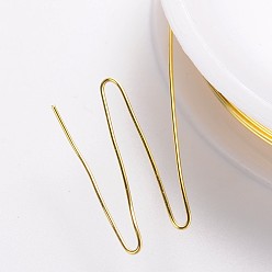 Golden Round Copper Jewelry Wire,Cadmium Free & Nickel Free & Lead Free,Golden,22 Gauge,0.6mm,about 11.48 Feet(3.5m)/roll