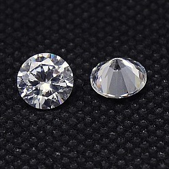 Clear Cubic Zirconia Cabochons, Grade A, Faceted, Diamond, Clear, 1.25mm