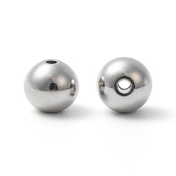 Stainless Steel Color 304 Stainless Steel Solid Beads, Round, Stainless Steel Color, 8mm, Hole: 1.5mm