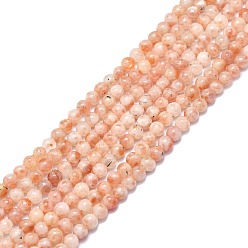 Sunstone Natural Sunstone Beads Strands, Round, 6mm, Hole: 0.8mm, about 63pcs/strand, 15.35 inch(39cm)