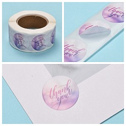 Purple 1 Inch Thank You Stickers, Adhesive Roll Sticker Labels, for Envelopes, Bubble Mailers and Bags, Purple, 25mm, about 500pcs/roll