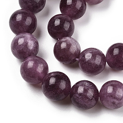 Other Quartz Natural Quartz Beads Strands, Dyed & Heated, Imitation Quartz, Round, Purple, 10~10.5mm, Hole: 1.2mm, about 39pcs/strand, 14.96 inch(38cm)