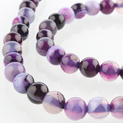 Violet Bleu Agate de pierre naturelle rangées de perles rondes, teint, bleu violet, 6mm, Trou: 1mm, Environ 63 pcs/chapelet, 15.35 pouce