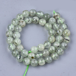 Prehnite Perles naturelles préhnite brins, ronde, 8mm, Trou: 1mm, Environ 45~48 pcs/chapelet, 15.3 pouce
