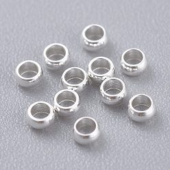 Silver 201 Stainless Steel Spacer Beads, Rondelle, Silver, 2x1mm, Hole: 1.2mm