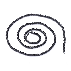 Black Opaque Glass Beads Strands, Round, Black, 2.5mm, Hole: 0.7mm, about 177pcs/Strand, 14.09 inch(35.8cm)