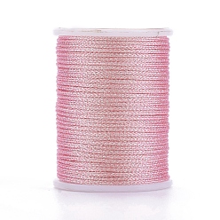 Pink Полиэфирная металлизированная нить, розовые, 1 мм, около 7.65 ярдов (7 м) / рулон