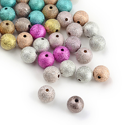 Mixed Color Spray Painted Acrylic Beads, Matte Style, Round, Mixed Color, 8mm, Hole: 2mm, about 1900pcs/500g