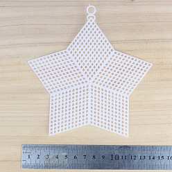 White Star-shaped Plastic Mesh Canvas Sheet, for DIY Knitting Bag Crochet Projects Accessories, White, 151x132x1.5mm