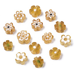 Moccasin Glass Beads, Flower, Moccasin, 4~6x4~6x2~3mm, Hole: 1mm