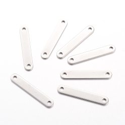 Stainless Steel Color 304 Stainless Steel Links connectors, Oval, Stainless Steel Color, 40x7x1.5mm, Hole: 3mm