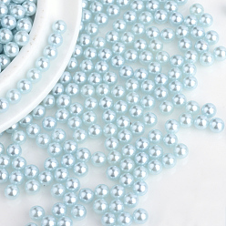 Aqua Perles acryliques en nacre d'imitation , sans trou, ronde, Aqua, 6 mm, sur 5000 PCs / sac