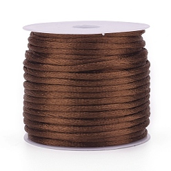 Camel Nylon Rattail Satin Cord, Beading String, for Chinese Knotting, Jewelry Making, Camel, 1mm, about 32.8 yards(30m)/roll
