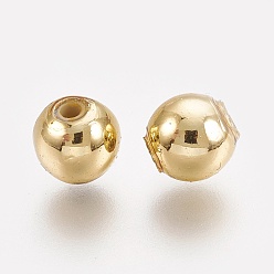 Golden Plated ABS Plastic Beads, Eco-Friendly Electroplated Beads, Round, Golden Plated, 12mm, Hole: 2.3mm, about 500pcs/500g