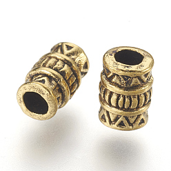 Antique Golden Tibetan Style Alloy Beads, Cadmium Free & Nickel Free & Lead Free, Column, Antique Golden, 7x5mm, Hole: 2.7mm