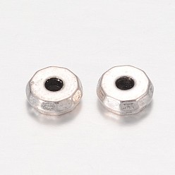 Antique Silver Tibetan Style Spacer Beads, Cadmium Free & Lead Free, Rondelle, Antique Silver, 8x3mm, Hole: 2mm