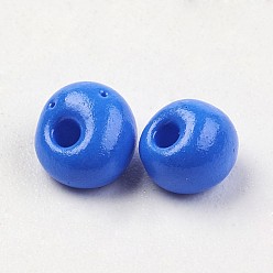 Blue Opaque Glass Seed Beads, Fringe Teardrop Beads, Blue, 4~5x3mm, Hole: 1mm, about 440~450g/bag