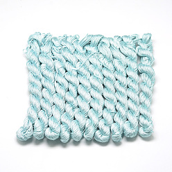 Sky Blue Braided Polyester Cords, Sky Blue, 1mm, about 28.43 yards(26m)/bundle, 10 bundles/bag