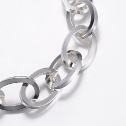 Silver 304 Stainless Steel Cable Chain Bracelets, with Lobster Claw Clasps, Silver Color Plated, 8-1/4 inch(210mm), 12mm