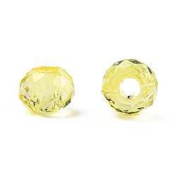 Jaune Champagne Perles acryliques transparentes, facette, rondelle, jaune champagne, 4x3.5mm, Trou: 1.5mm, environ14000 pcs / 500 g