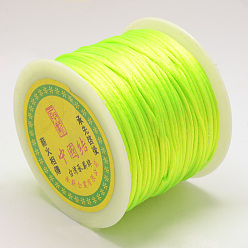 Лайм Нейлоновая нить, гремучий атласный шнур, желто-зеленые, 1.5 мм, около 100 ярдов / рулон (300 футов / рулон)