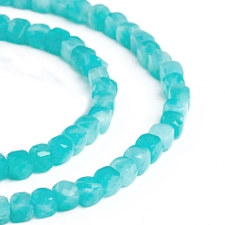 Amazonite Natural Amazonite Beads Strands, Faceted, Cube, 4~5x4~5x4~5mm, Hole: 0.7mm, about 72~76pcs/strand, 15.55 inch(39.5cm)