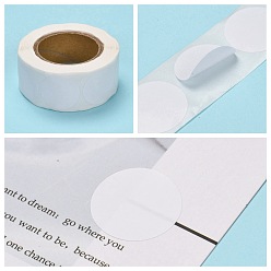 White Self-Adhesive Blank Paper Gift Tag Stickers, Adhesive Labels, for Festive, Hoilday, Wedding Presents, White, Sticker: 25mm, about 500pcs/roll