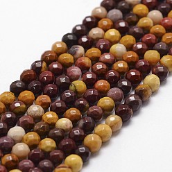 Mookaite Natural Mookaite Beads Strands, Faceted, Round, 4mm, Hole: 1mm, about 96pcs/strand, 14.9 inch~15.1 inch