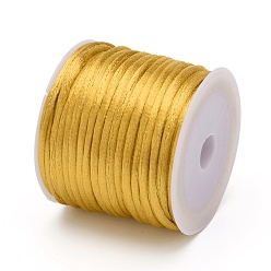 Goldenrod Nylon Cord, Satin Rattail Cord, for Beading Jewelry Making, Chinese Knotting, Goldenrod, 1mm, about 32.8 yards(30m)/roll