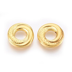 Golden Tibetan Style Alloy Beads, Donut, Cadmium Free & Nickel Free & Lead Free, Golden, 15x4mm, Hole: 1mm.