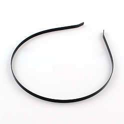 Black Electrophoresis Hair Accessories Iron Hair Band Findings, Black, 115mm
